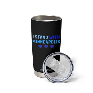 I Stand With Minneapolis Tumbler Cup Blue Heart Solidarity Support Minnesota Strong TS02 Print Your Wear