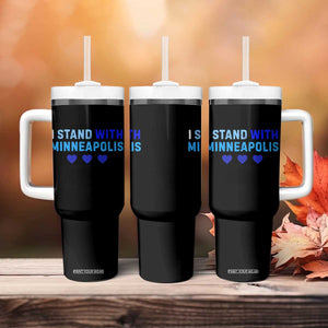 I Stand With Minneapolis Tumbler With Handle Blue Heart Solidarity Support Minnesota Strong TS02 Print Your Wear