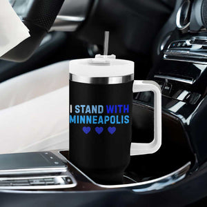 I Stand With Minneapolis Tumbler With Handle Blue Heart Solidarity Support Minnesota Strong TS02 Print Your Wear