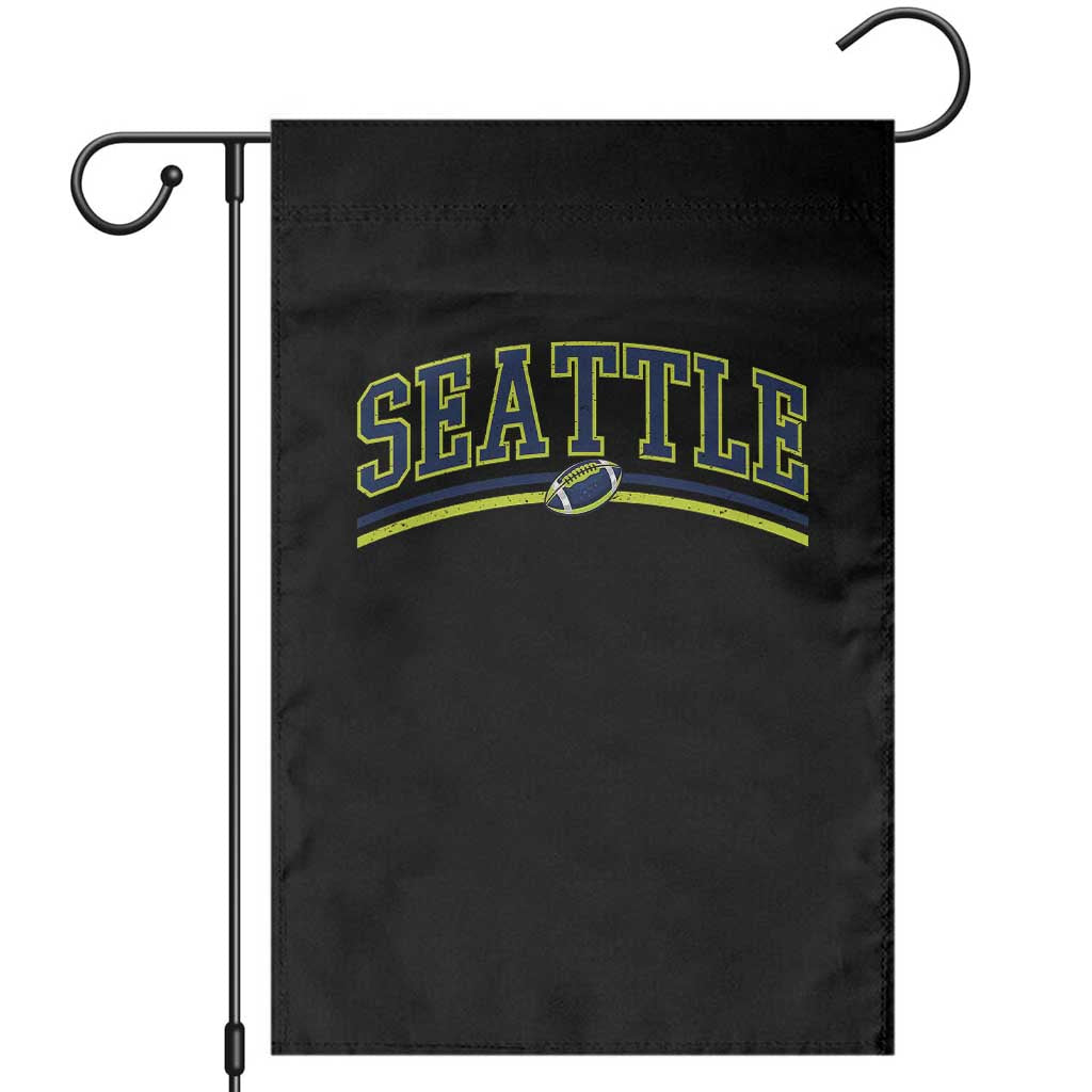 Vintage Seattle Pride Retro Varsity Athletic Style Graphic Garden Flag Game Day Sports Fan TS02 Black Print Your Wear