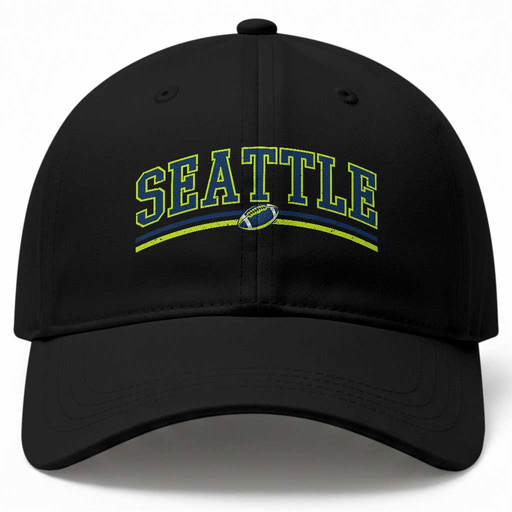 Vintage Seattle Pride Retro Varsity Athletic Style Graphic Baseball Cap Game Day Sports Fan TS02 Print Your Wear