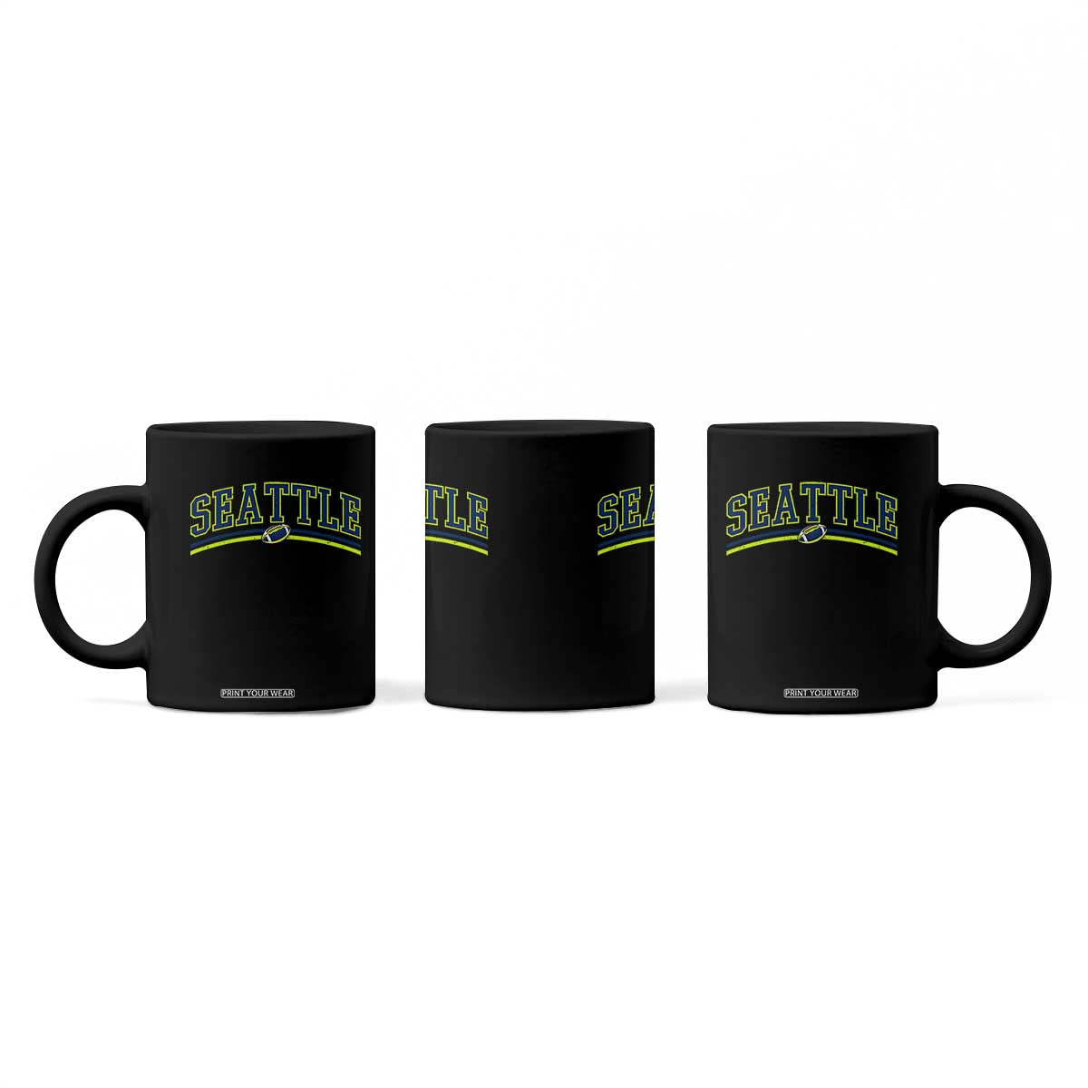 Vintage Seattle Pride Retro Varsity Athletic Style Graphic Coffee Mug Game Day Sports Fan