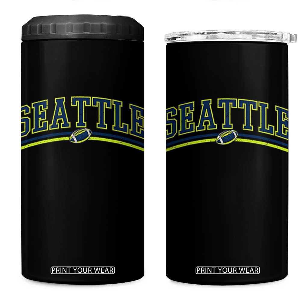 Vintage Seattle Pride Retro Varsity Athletic Style Graphic 4 in 1 Can Cooler Tumbler Game Day Sports Fan