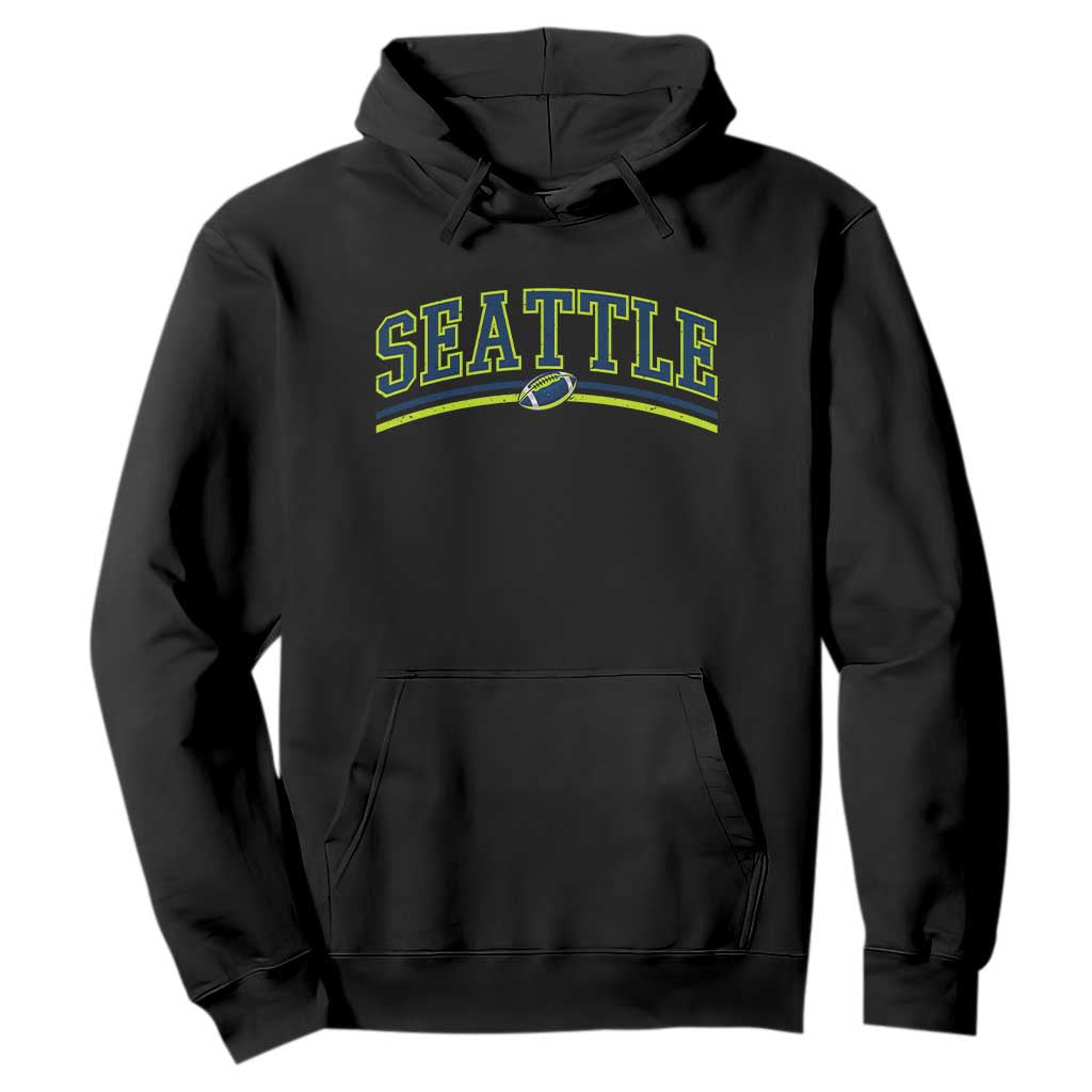 Vintage Seattle Pride Retro Varsity Athletic Style Graphic Hoodie Game Day Sports Fan TS02 Black Print Your Wear