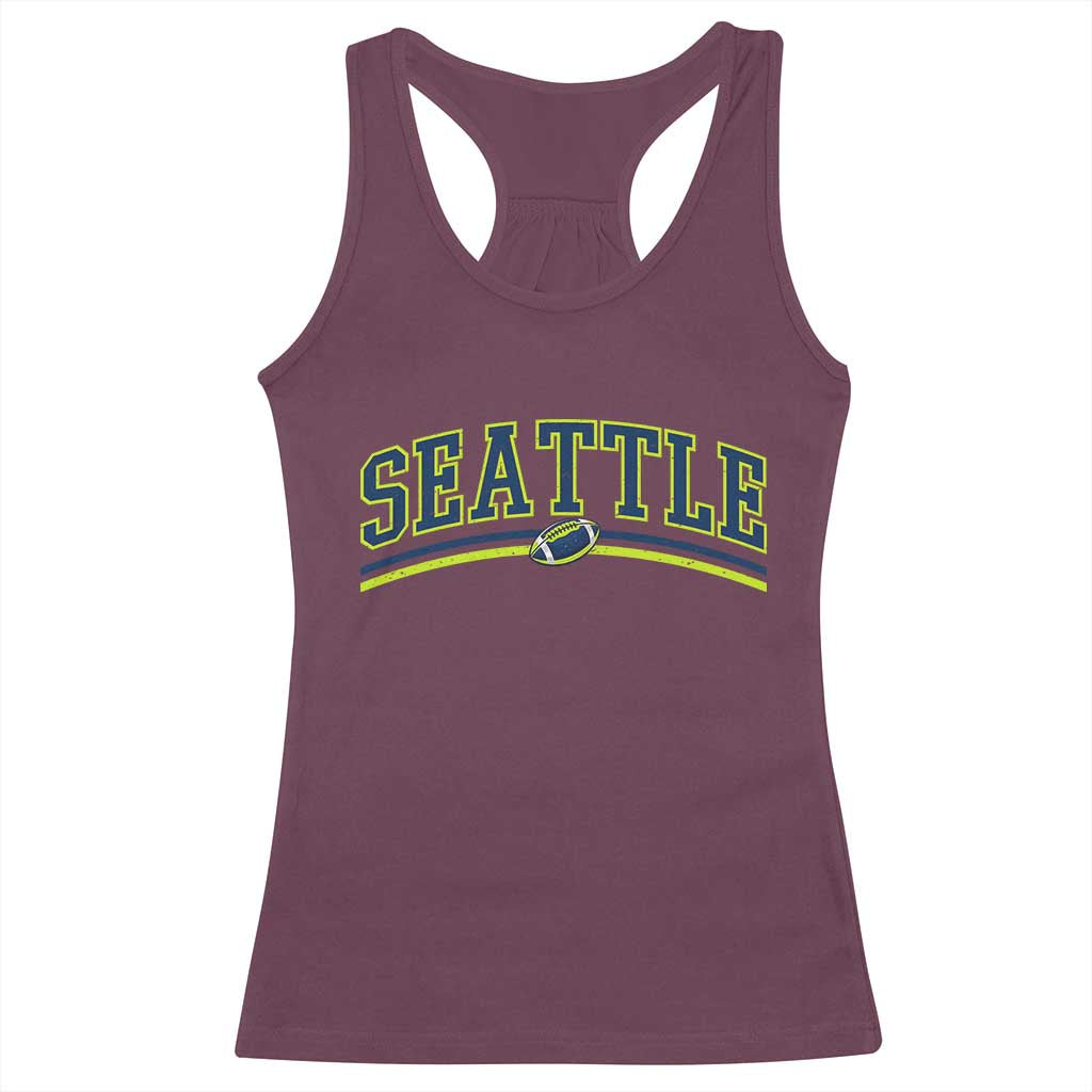 Vintage Seattle Pride Retro Varsity Athletic Style Graphic Racerback Tank Top Game Day Sports Fan