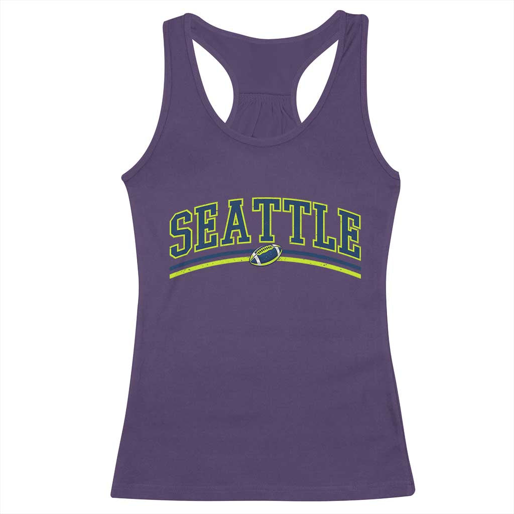 Vintage Seattle Pride Retro Varsity Athletic Style Graphic Racerback Tank Top Game Day Sports Fan