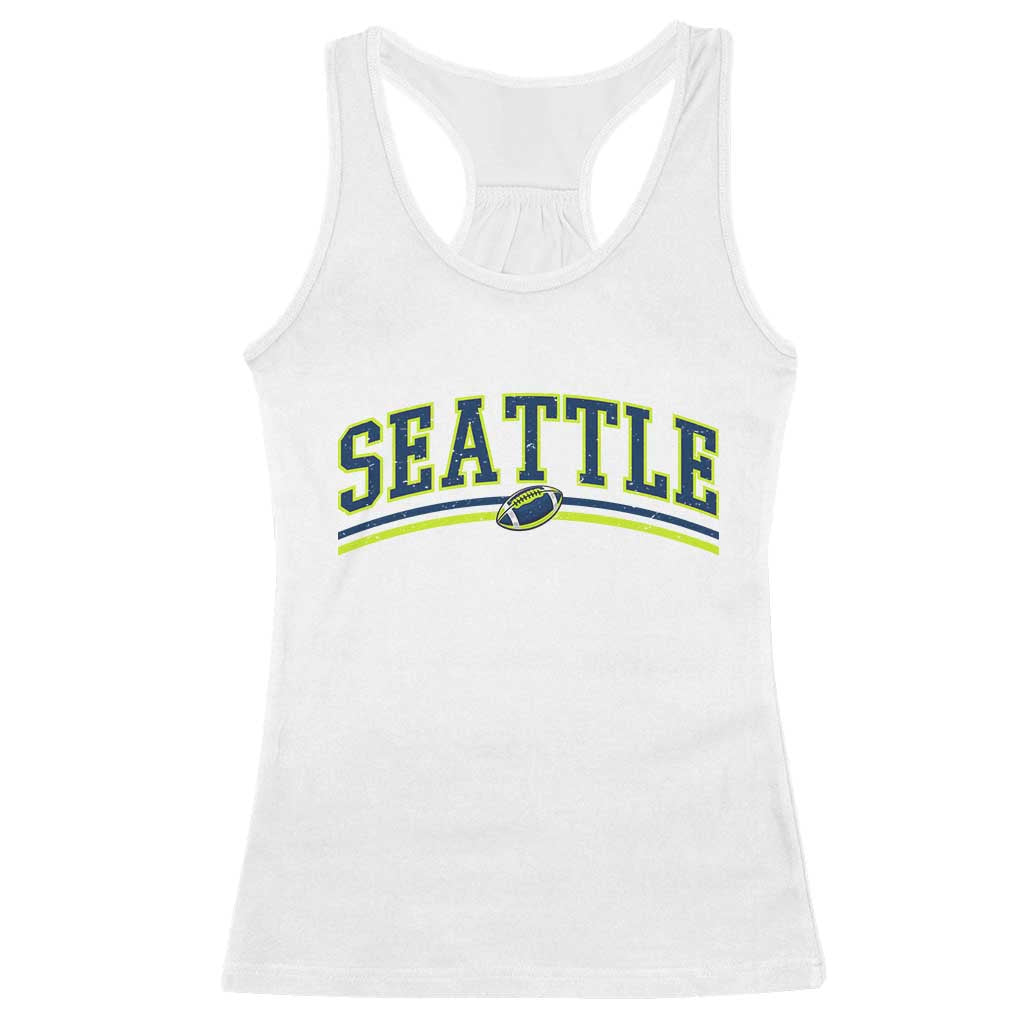 Vintage Seattle Pride Retro Varsity Athletic Style Graphic Racerback Tank Top Game Day Sports Fan