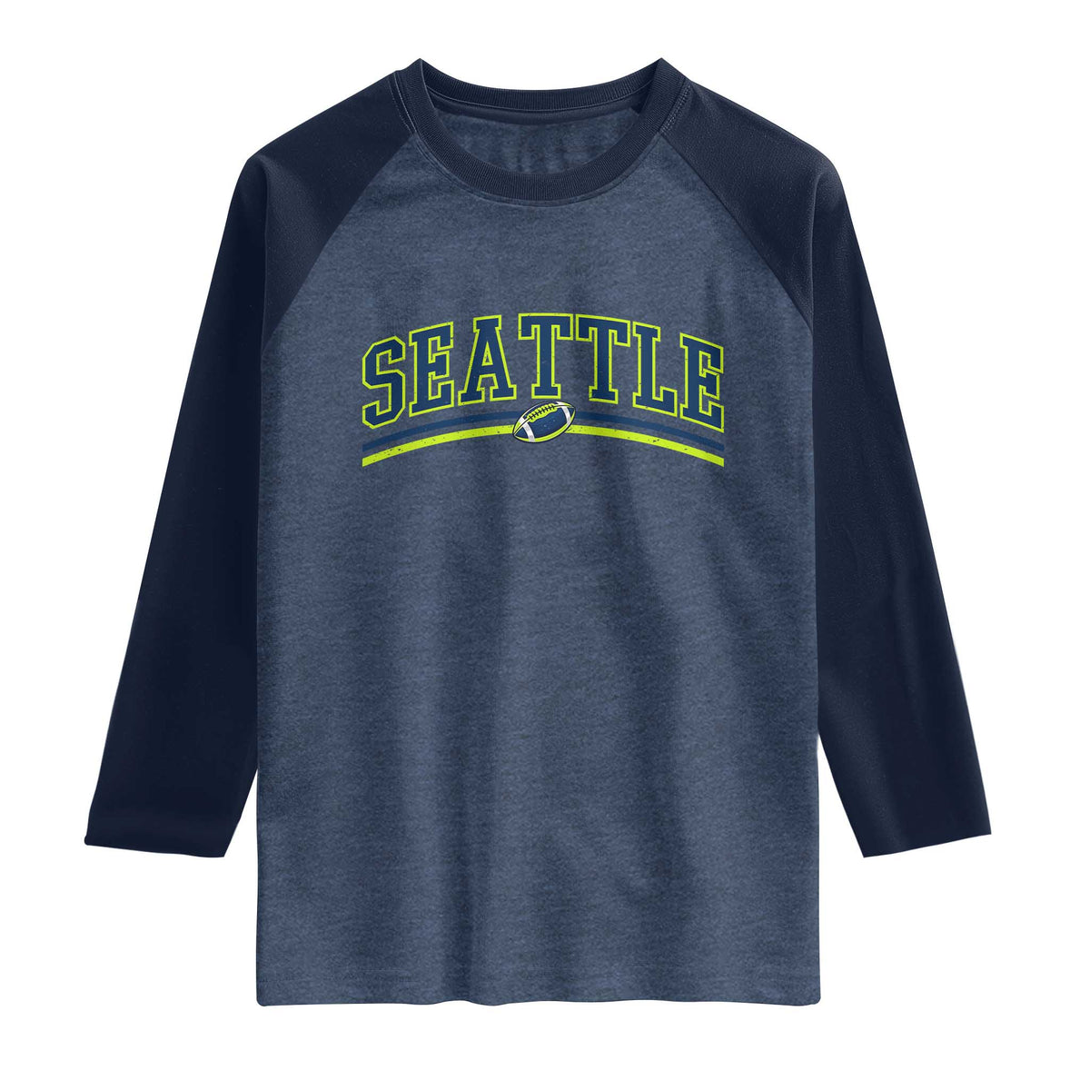 Vintage Seattle Pride Retro Varsity Athletic Style Graphic Raglan Shirt Game Day Sports Fan