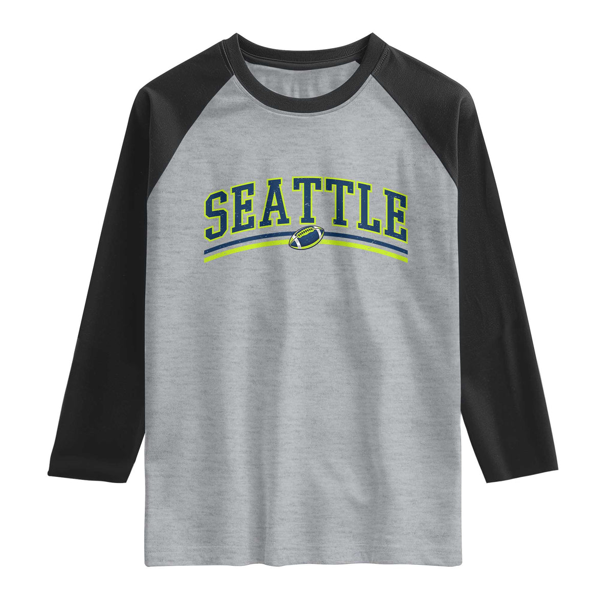 Vintage Seattle Pride Retro Varsity Athletic Style Graphic Raglan Shirt Game Day Sports Fan