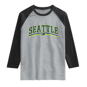 Vintage Seattle Pride Retro Varsity Athletic Style Graphic Raglan Shirt Game Day Sports Fan