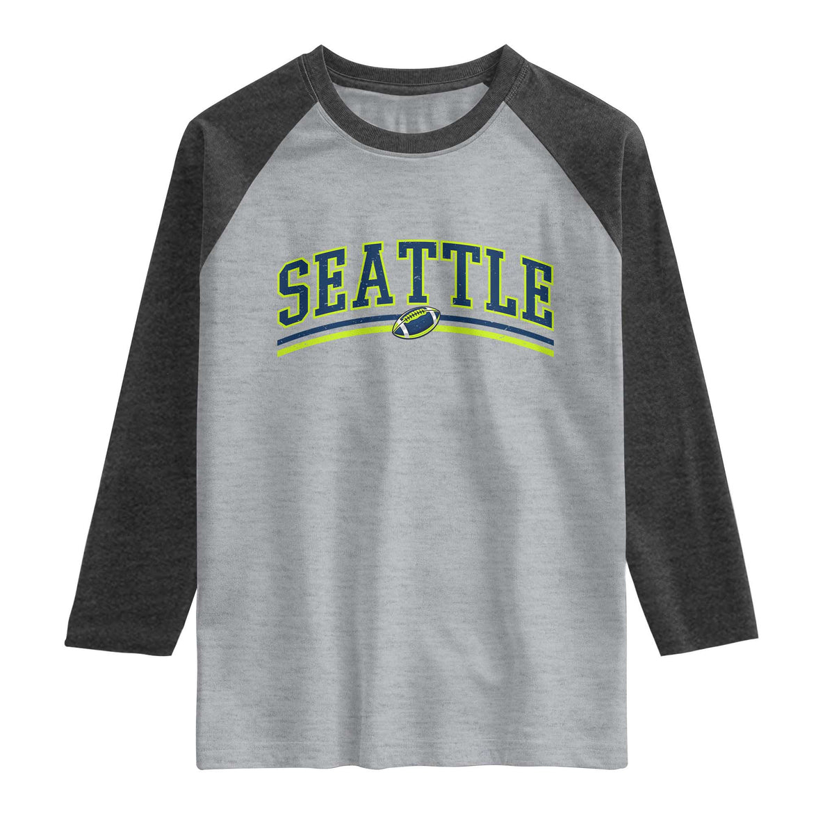 Vintage Seattle Pride Retro Varsity Athletic Style Graphic Raglan Shirt Game Day Sports Fan