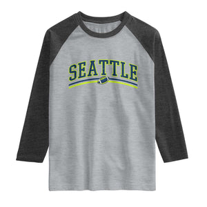 Vintage Seattle Pride Retro Varsity Athletic Style Graphic Raglan Shirt Game Day Sports Fan