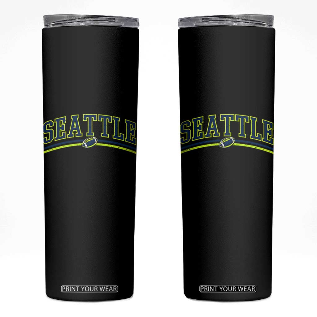 Vintage Seattle Pride Retro Varsity Athletic Style Graphic Skinny Tumbler Game Day Sports Fan TS02 Black Print Your Wear