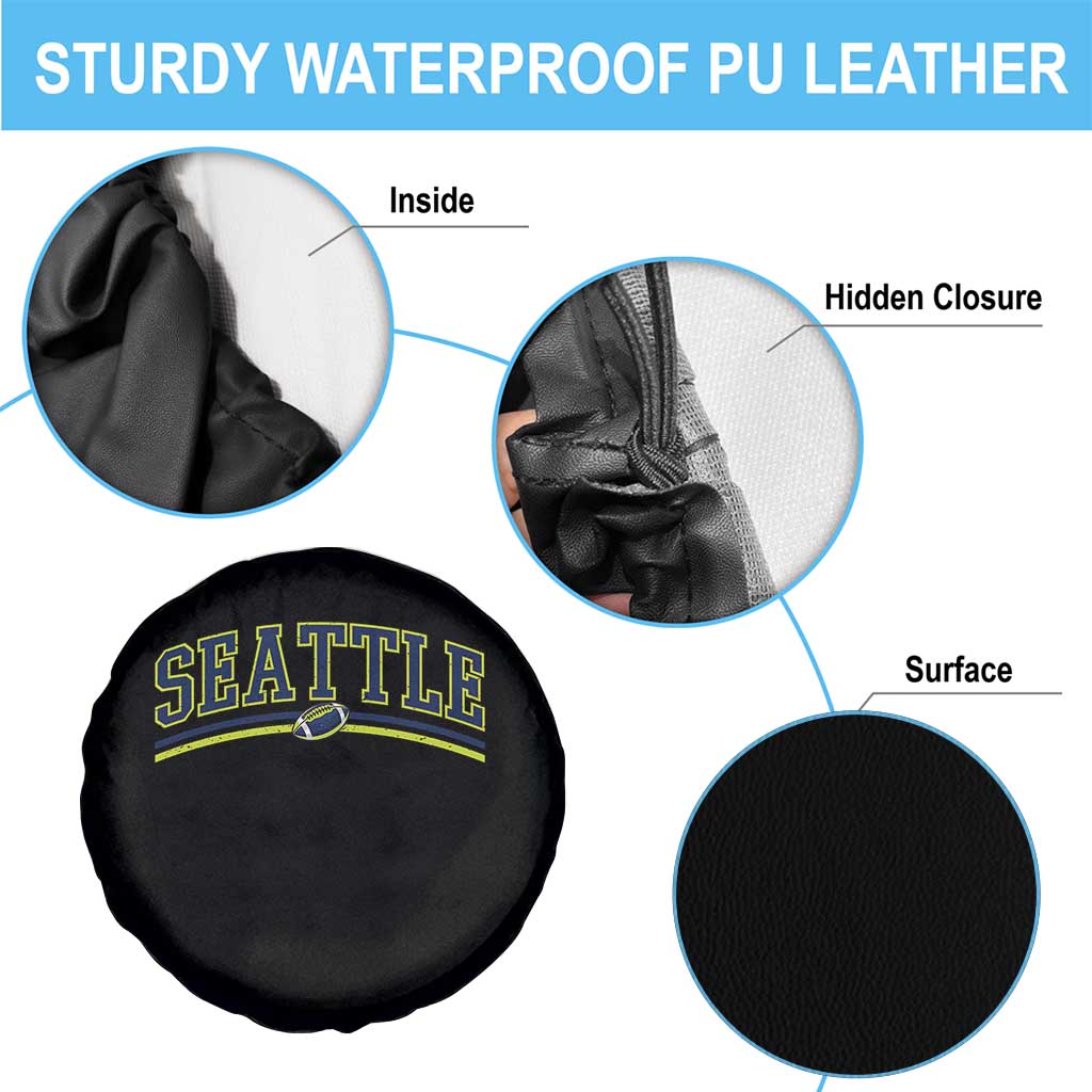 Vintage Seattle Pride Retro Varsity Athletic Style Graphic Spare Tire Cover Game Day Sports Fan