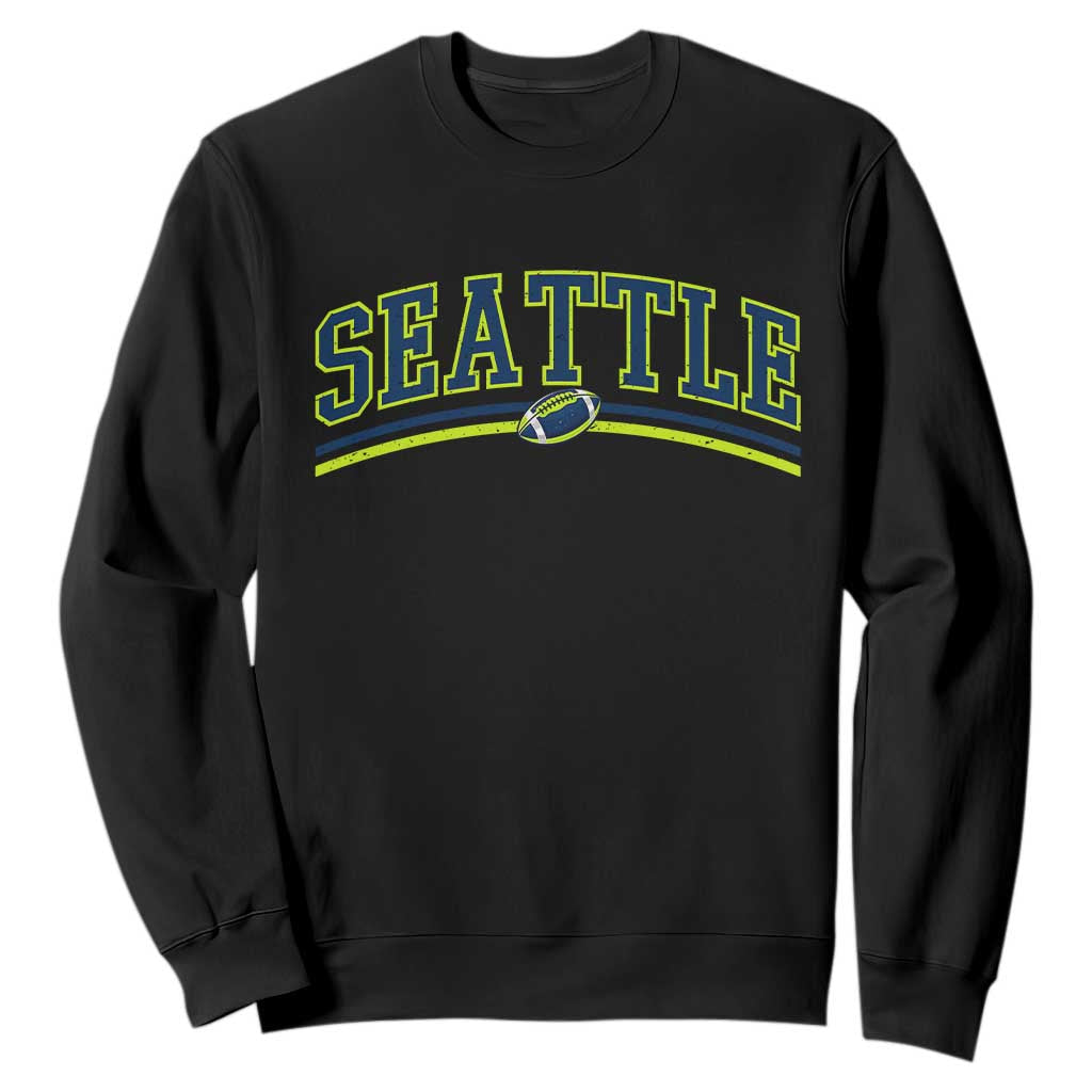 Vintage Seattle Pride Retro Varsity Athletic Style Graphic Sweatshirt Game Day Sports Fan