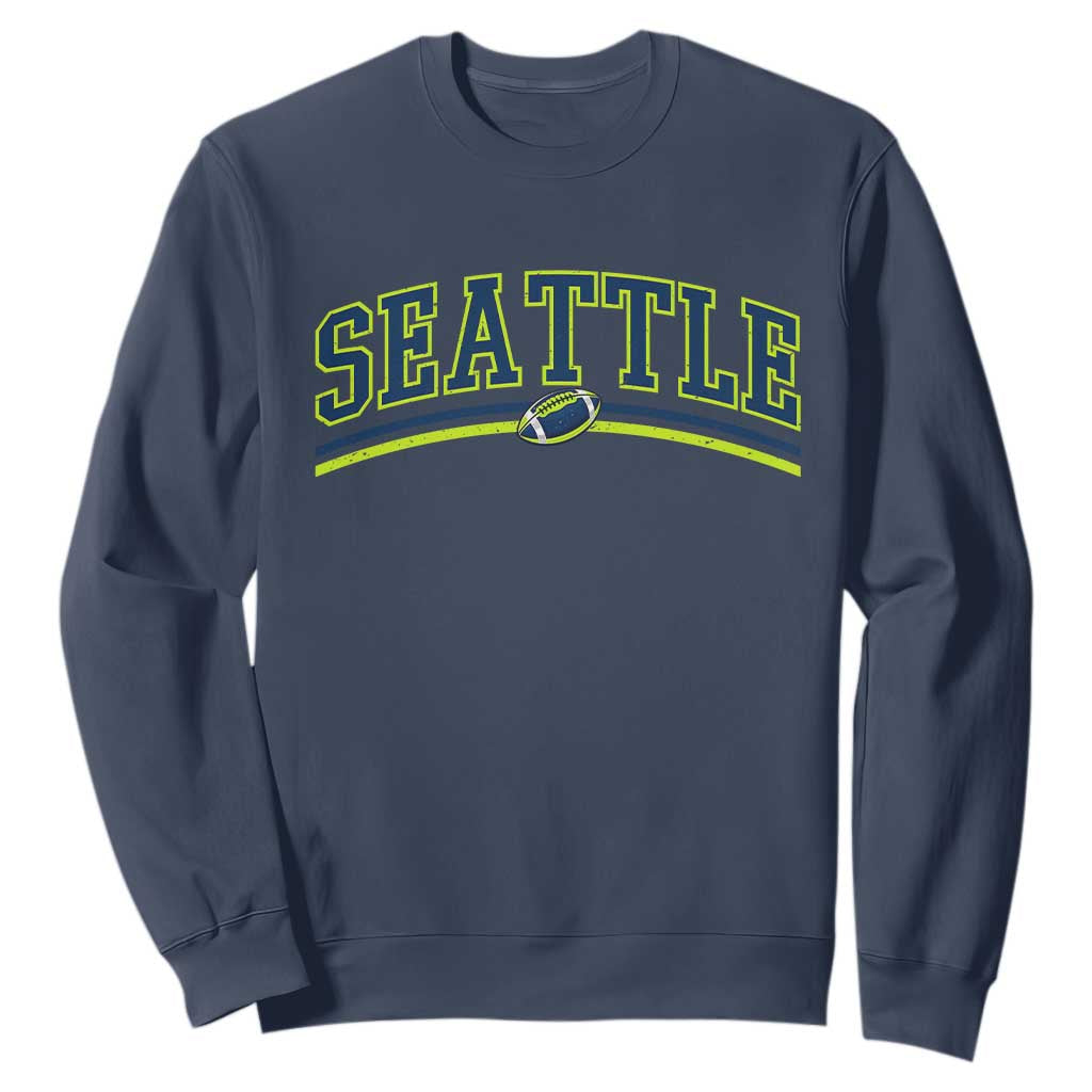 Vintage Seattle Pride Retro Varsity Athletic Style Graphic Sweatshirt Game Day Sports Fan