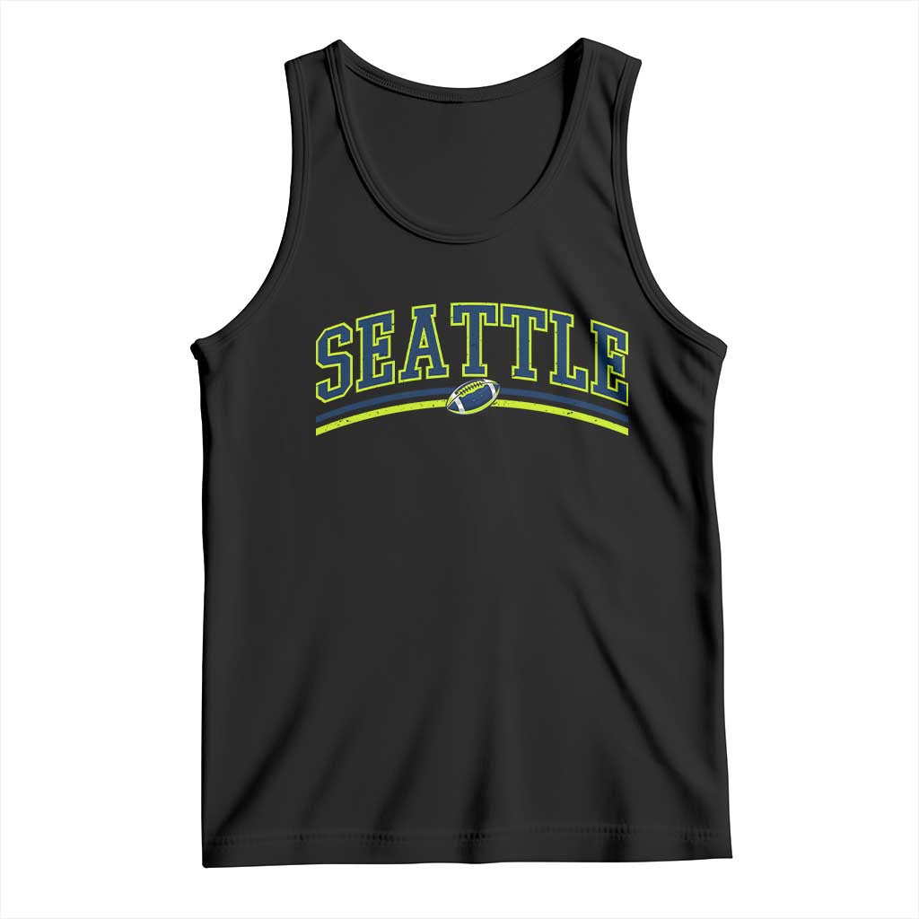 Vintage Seattle Pride Retro Varsity Athletic Style Graphic Tank Top Game Day Sports Fan TS02 Black Print Your Wear