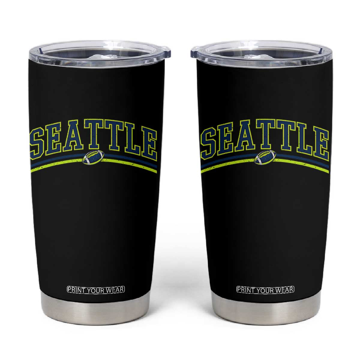 Vintage Seattle Pride Retro Varsity Athletic Style Graphic Tumbler Cup Game Day Sports Fan TS02 Black Print Your Wear
