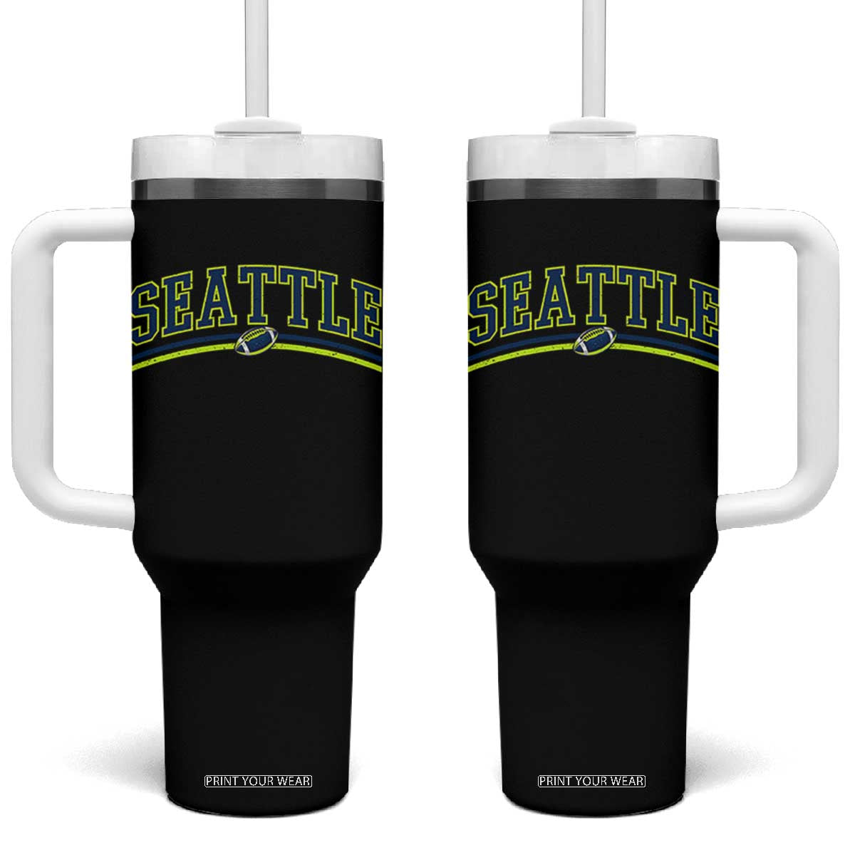 Vintage Seattle Pride Retro Varsity Athletic Style Graphic Tumbler With Handle Game Day Sports Fan