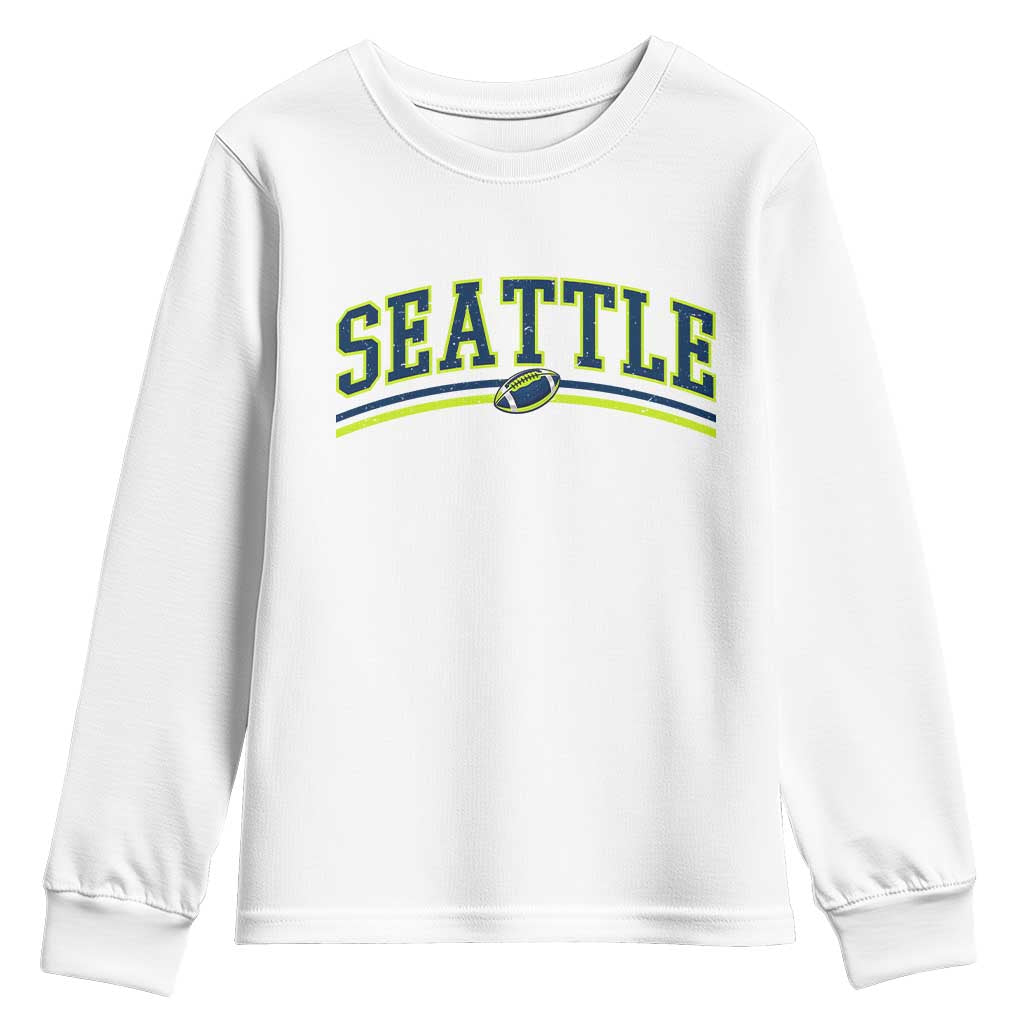Vintage Seattle Pride Retro Varsity Athletic Style Graphic Youth Sweatshirt Game Day Sports Fan