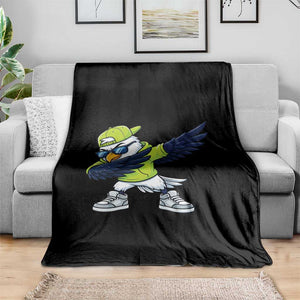 Cool Dabbing Hawk Sports Graphic Throw Blanket Neon Green Game Day Fan