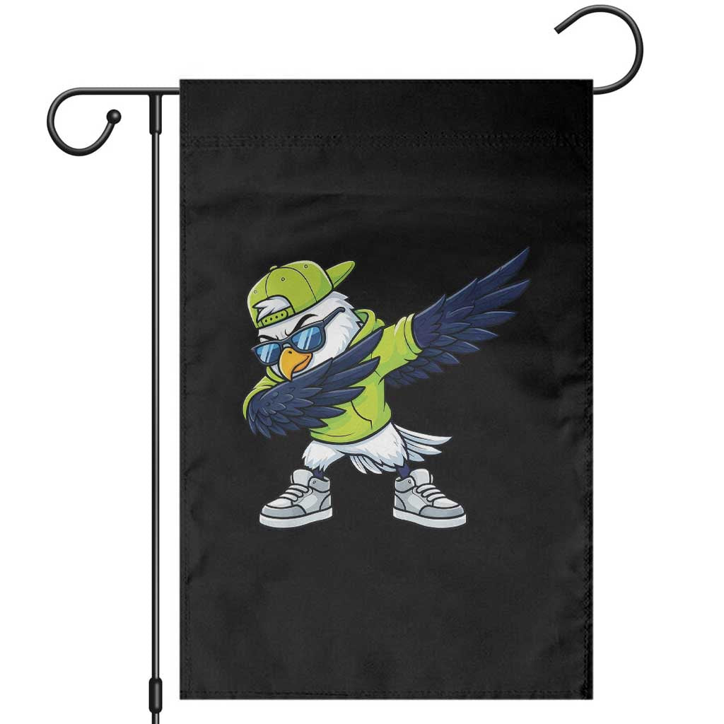 Cool Dabbing Hawk Sports Graphic Garden Flag Neon Green Game Day Fan TS02 Black Print Your Wear
