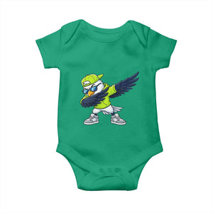 Cool Dabbing Hawk Sports Graphic Baby Onesie Neon Green Game Day Fan