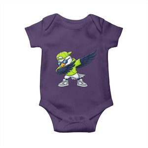 Cool Dabbing Hawk Sports Graphic Baby Onesie Neon Green Game Day Fan