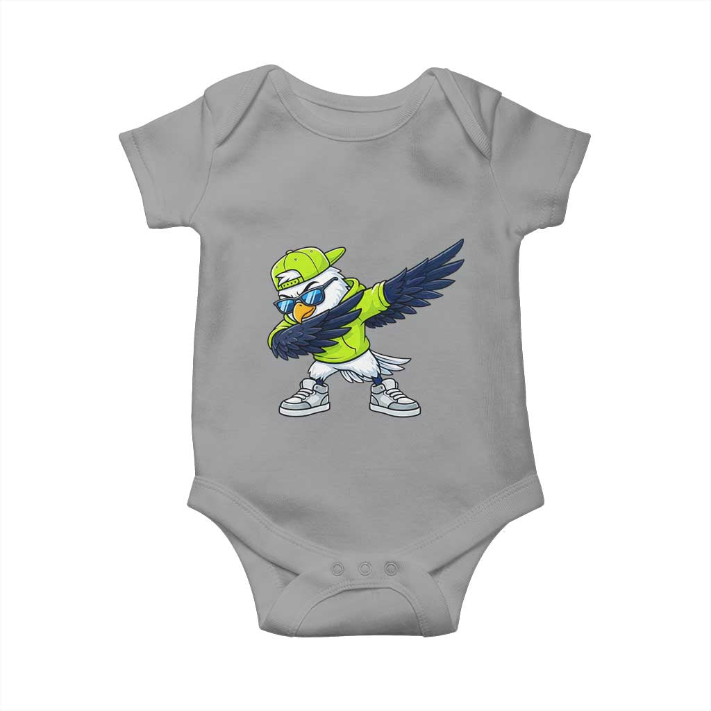 Cool Dabbing Hawk Sports Graphic Baby Onesie Neon Green Game Day Fan