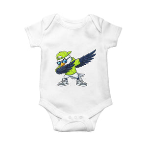 Cool Dabbing Hawk Sports Graphic Baby Onesie Neon Green Game Day Fan