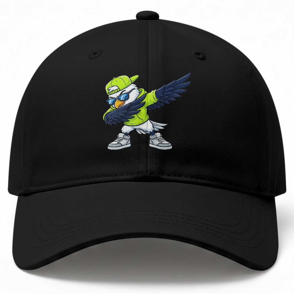 Cool Dabbing Hawk Sports Graphic Baseball Cap Neon Green Game Day Fan TS02 Print Your Wear