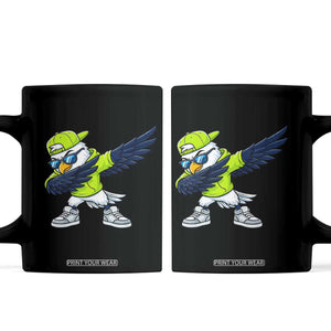 Cool Dabbing Hawk Sports Graphic Coffee Mug Neon Green Game Day Fan