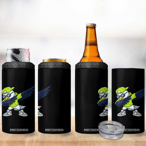 Cool Dabbing Hawk Sports Graphic 4 in 1 Can Cooler Tumbler Neon Green Game Day Fan
