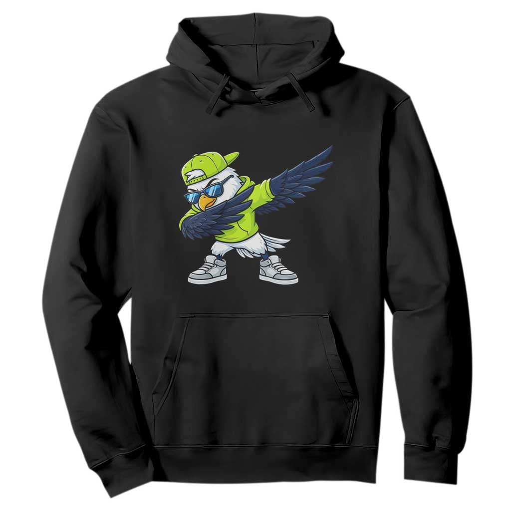Cool Dabbing Hawk Sports Graphic Hoodie Neon Green Game Day Fan TS02 Black Print Your Wear