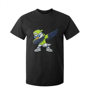 Cool Dabbing Hawk Sports Graphic T Shirt For Kid Neon Green Game Day Fan