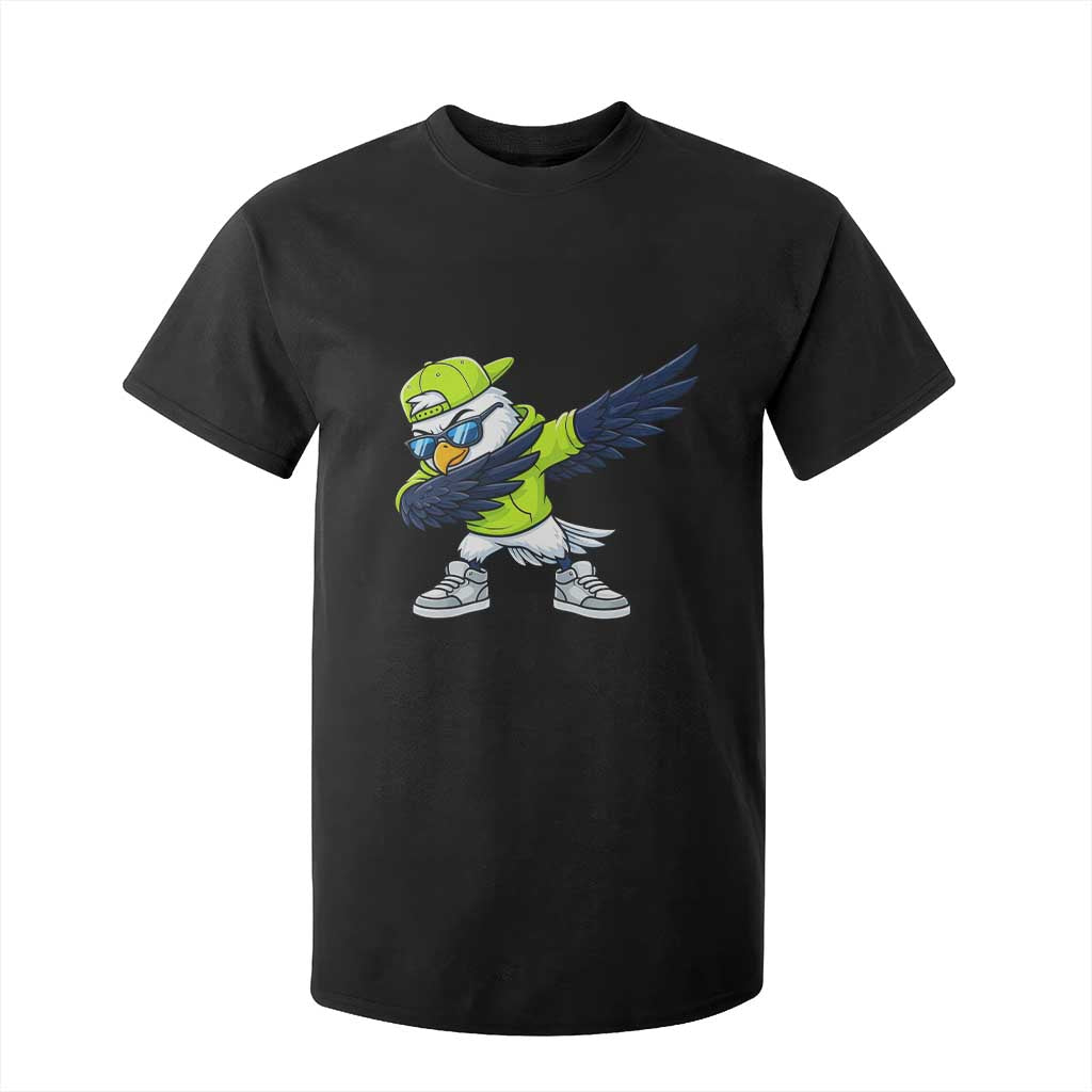 Cool Dabbing Hawk Sports Graphic T Shirt For Kid Neon Green Game Day Fan TS02 Black Print Your Wear
