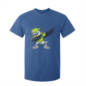 Cool Dabbing Hawk Sports Graphic T Shirt For Kid Neon Green Game Day Fan