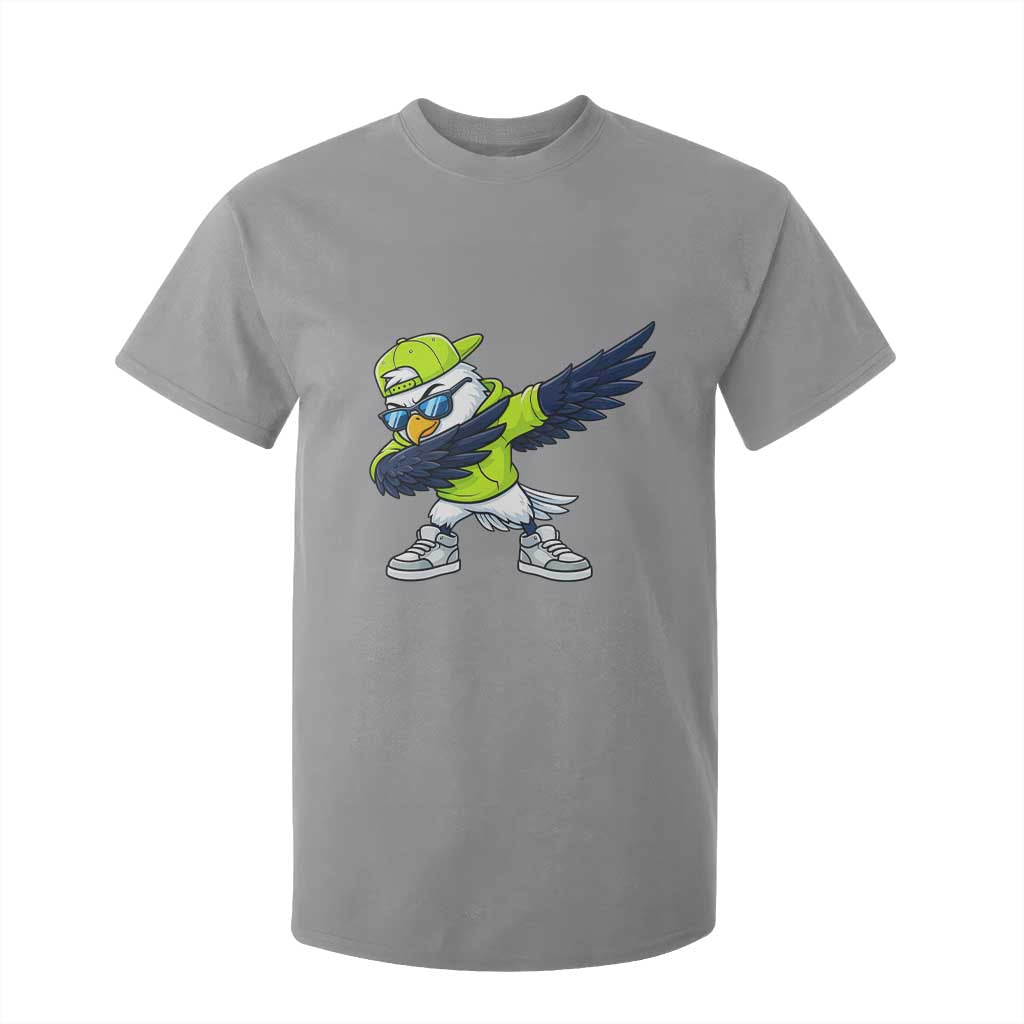 Cool Dabbing Hawk Sports Graphic T Shirt For Kid Neon Green Game Day Fan