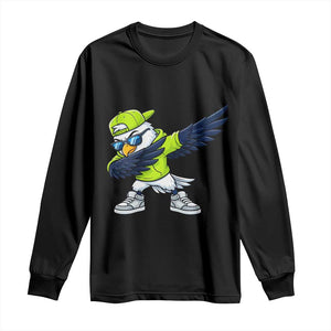 Cool Dabbing Hawk Sports Graphic Long Sleeve Shirt Neon Green Game Day Fan