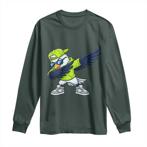 Cool Dabbing Hawk Sports Graphic Long Sleeve Shirt Neon Green Game Day Fan