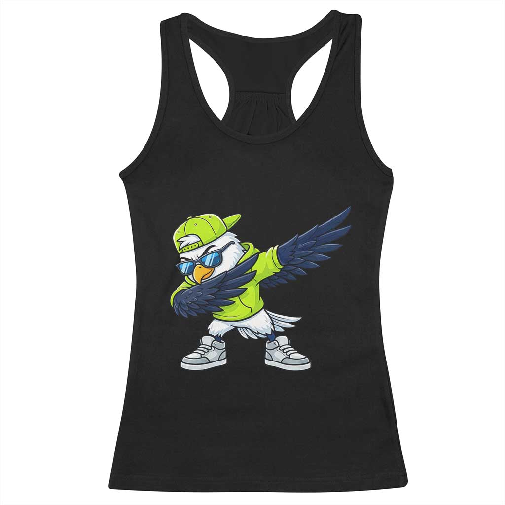 Cool Dabbing Hawk Sports Graphic Racerback Tank Top Neon Green Game Day Fan TS02 Black Print Your Wear