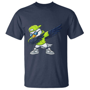 Cool Dabbing Hawk Sports Graphic T Shirt Neon Green Game Day Fan