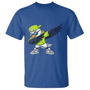Cool Dabbing Hawk Sports Graphic T Shirt Neon Green Game Day Fan