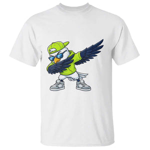 Cool Dabbing Hawk Sports Graphic T Shirt Neon Green Game Day Fan