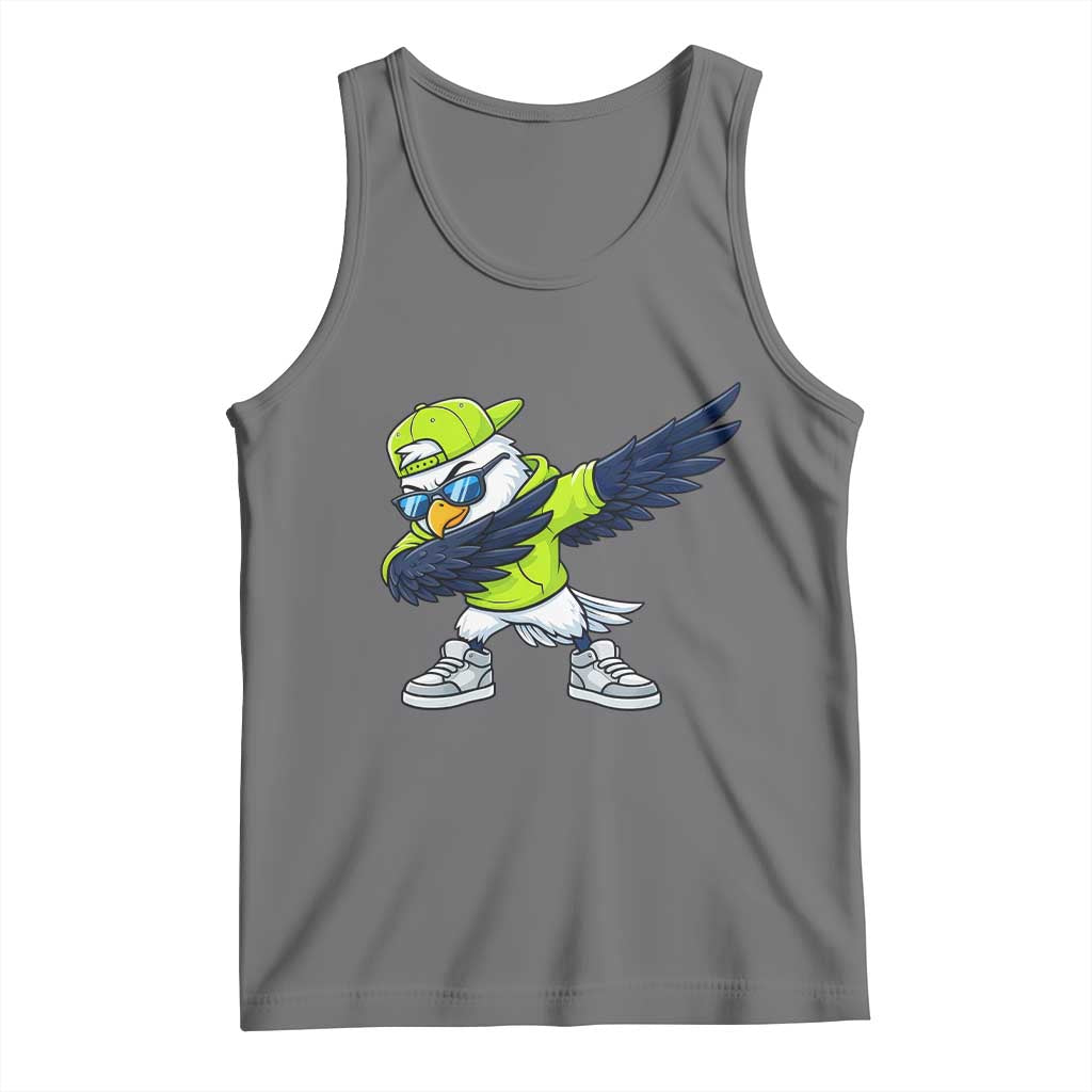 Cool Dabbing Hawk Sports Graphic Tank Top Neon Green Game Day Fan