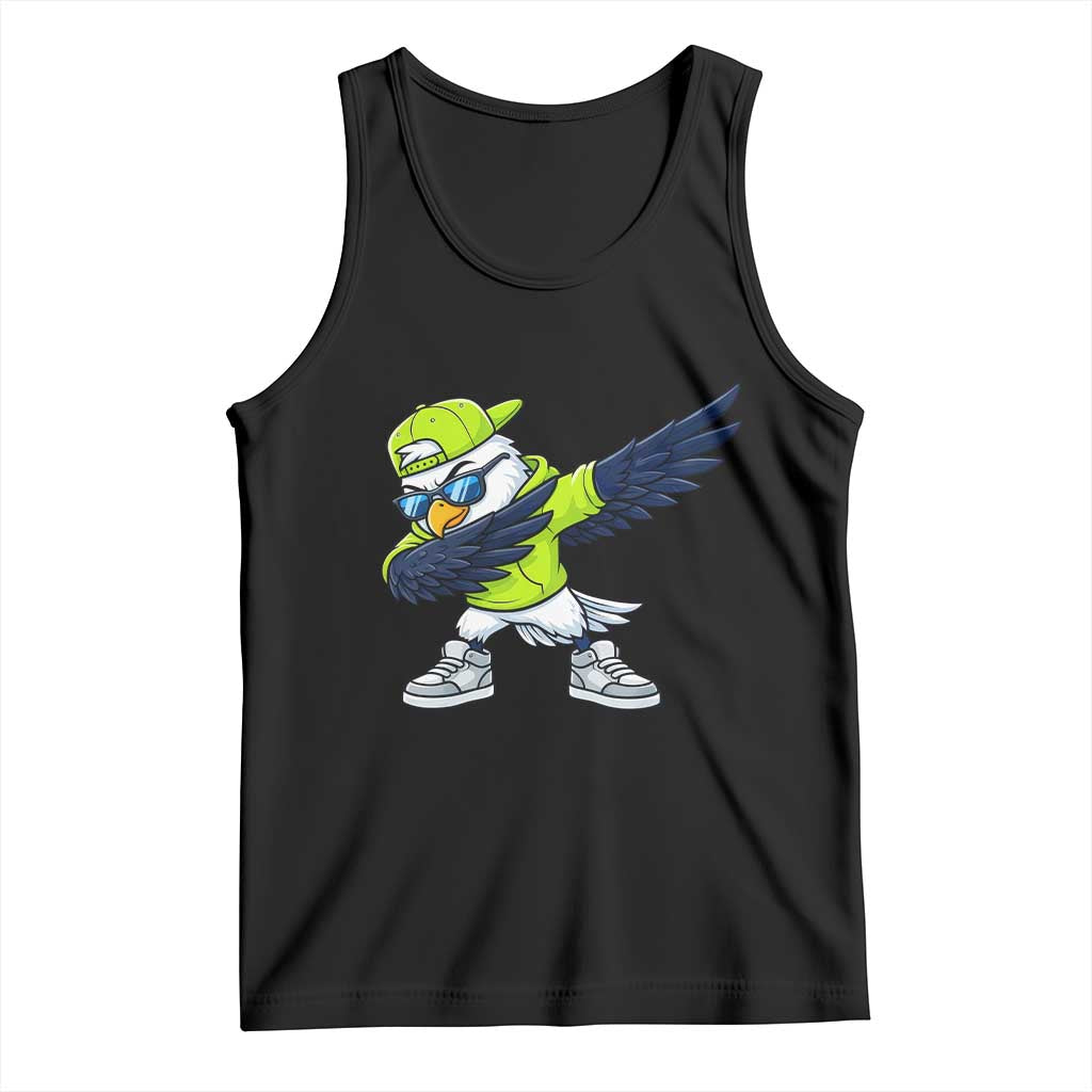 Cool Dabbing Hawk Sports Graphic Tank Top Neon Green Game Day Fan TS02 Black Print Your Wear