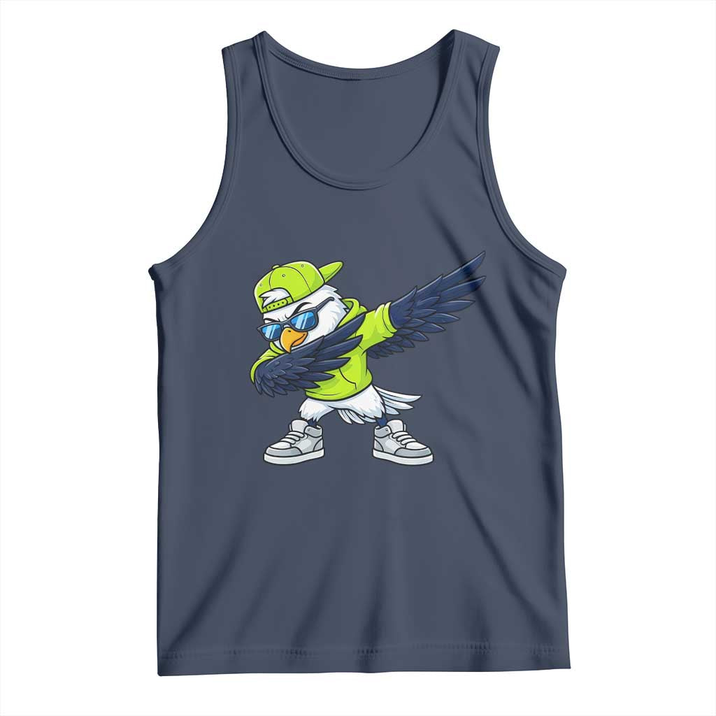 Cool Dabbing Hawk Sports Graphic Tank Top Neon Green Game Day Fan