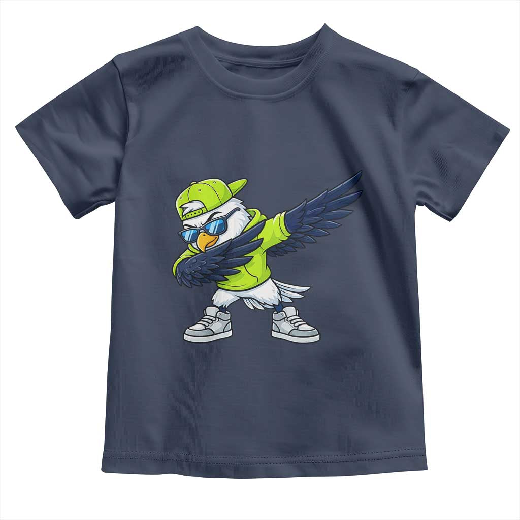 Cool Dabbing Hawk Sports Graphic Toddler T Shirt Neon Green Game Day Fan