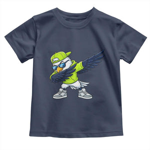 Cool Dabbing Hawk Sports Graphic Toddler T Shirt Neon Green Game Day Fan