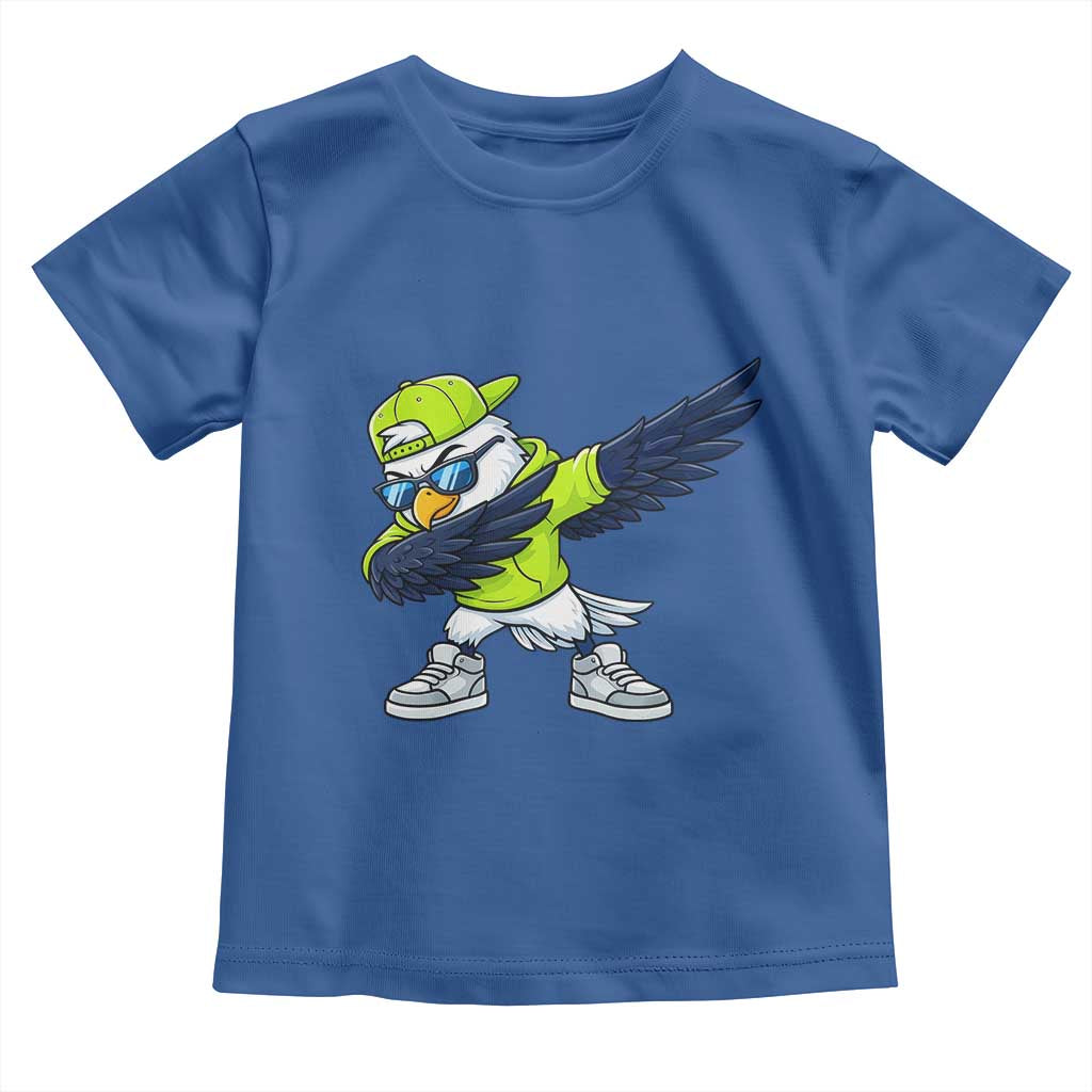 Cool Dabbing Hawk Sports Graphic Toddler T Shirt Neon Green Game Day Fan
